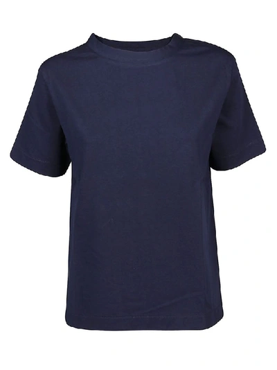 Shop Aragona Women's Blue Cotton T-shirt