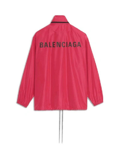 Shop Balenciaga Purple Polyester Outerwear Jacket