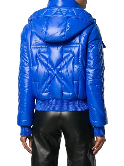 Shop Off-white Blue Polyamide Down Jacket