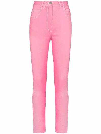Shop Balmain Women's Pink Cotton Jeans