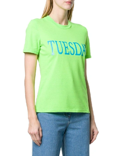 Shop Alberta Ferretti Women's Green Cotton T-shirt
