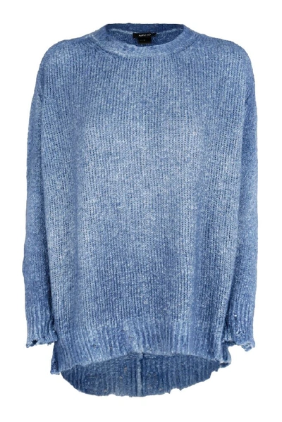 Shop Avant Toi Women's Blue Cotton Sweater