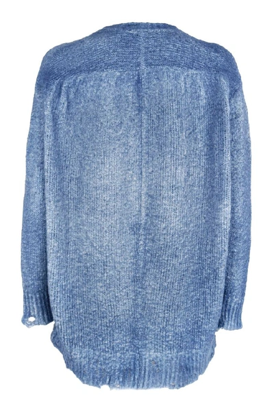 Shop Avant Toi Women's Blue Cotton Sweater
