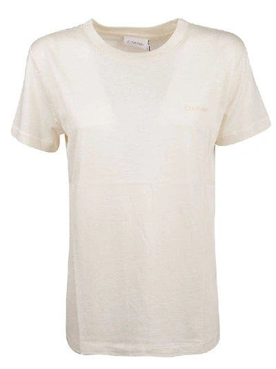 Shop Calvin Klein Women's White Viscose T-shirt