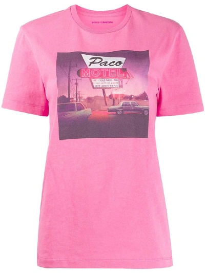 Shop Paco Rabanne Women's Pink Cotton T-shirt