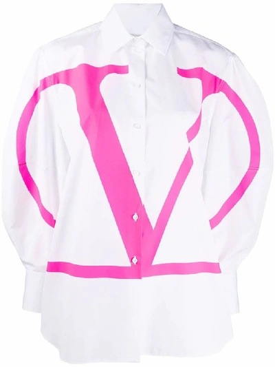 Shop Valentino White Cotton Shirt