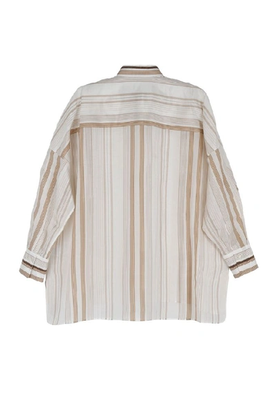 Shop Brunello Cucinelli Beige Silk Shirt