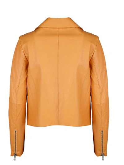 Shop Sword 6.6.44 Sword Women's Orange Leather Outerwear Jacket