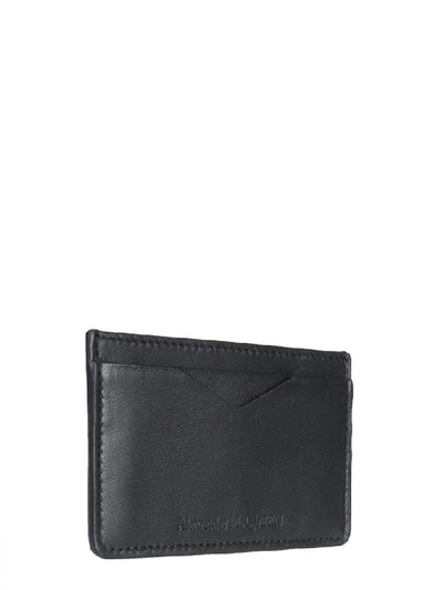 Shop Alexander Mcqueen Men's Black Leather Card Holder