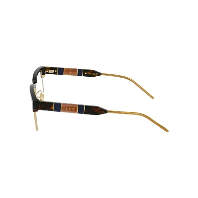 Shop Gucci Men's Brown Metal Glasses