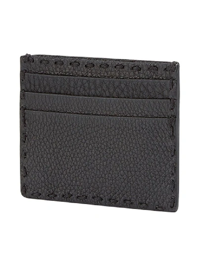Shop Fendi Men's Black Leather Card Holder