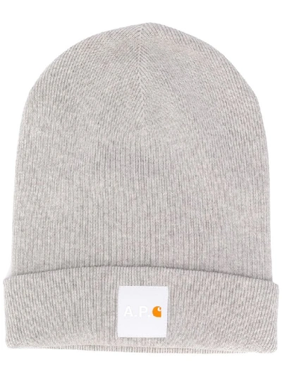 Shop Apc Grey Wool Hat