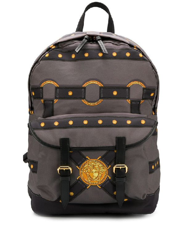 versace backpack grey
