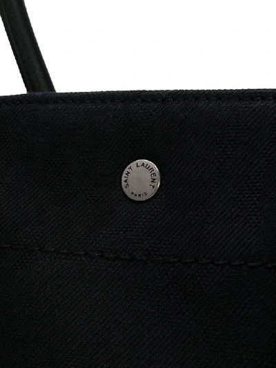 Shop Saint Laurent Black Cotton Briefcase