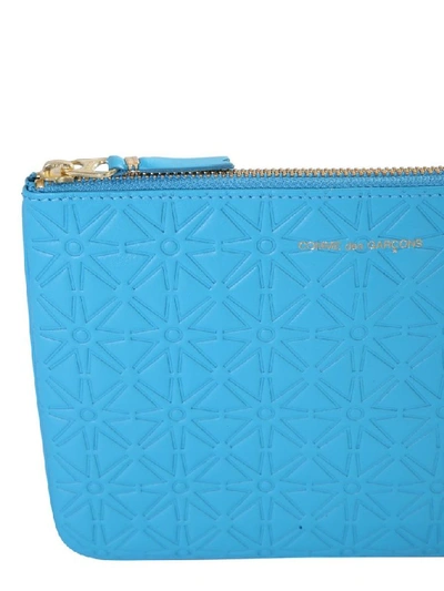 Shop Comme Des Garçons Light Blue Leather Wallet