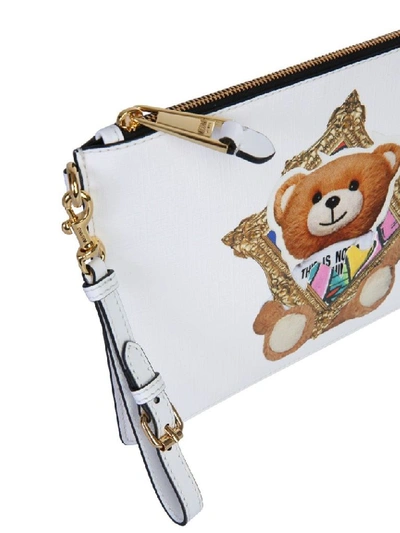 Shop Moschino Women's White Polyurethane Pouch