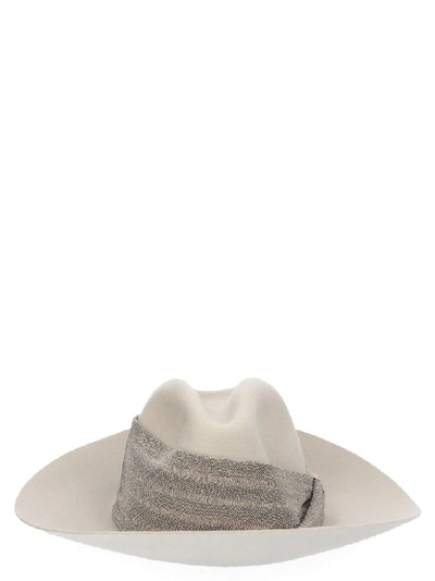 Shop Brunello Cucinelli Grey Cashmere Hat