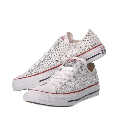 Shop Converse Women's White Fabric Sneakers