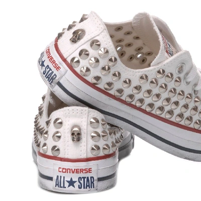 Shop Converse Women's White Fabric Sneakers