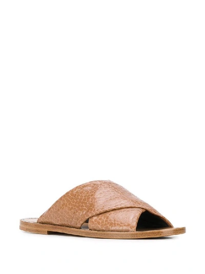 Shop Brunello Cucinelli Beige Leather Sandals