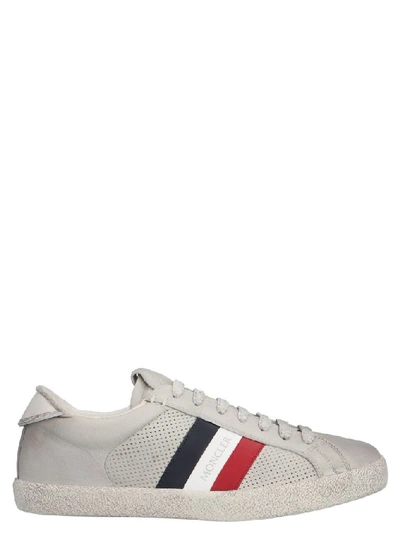 Shop Moncler Women's Grey Leather Sneakers