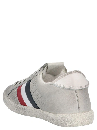 Shop Moncler Women's Grey Leather Sneakers