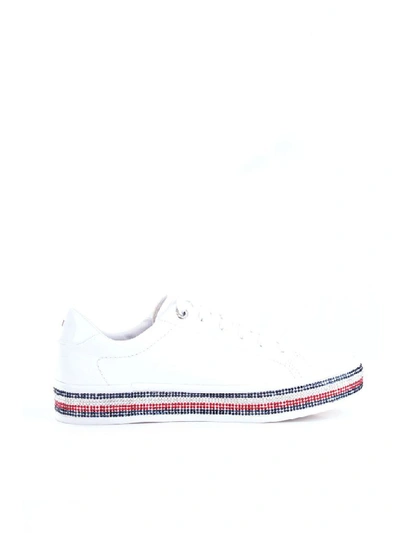 Shop Tommy Hilfiger Women's White Leather Sneakers