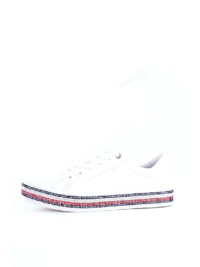 Shop Tommy Hilfiger Women's White Leather Sneakers