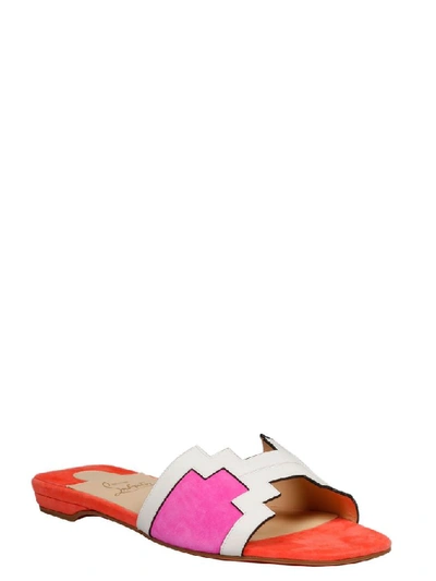 Shop Christian Louboutin Women's Fuchsia Suede Sandals