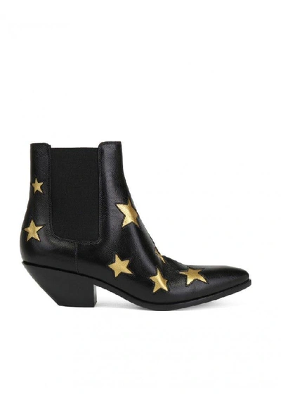 Shop Saint Laurent Women's Black Leather Ankle Boots