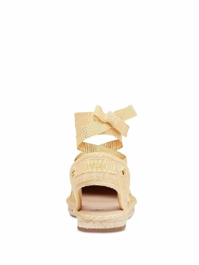 Shop Fendi Beige Espadrilles