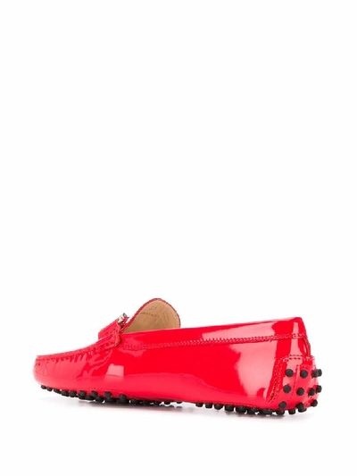 Shop Tod's Women's Red Leather Loafers