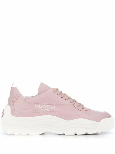 Shop Valentino Garavani Women's Pink Leather Sneakers