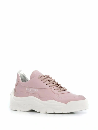 Shop Valentino Garavani Women's Pink Leather Sneakers