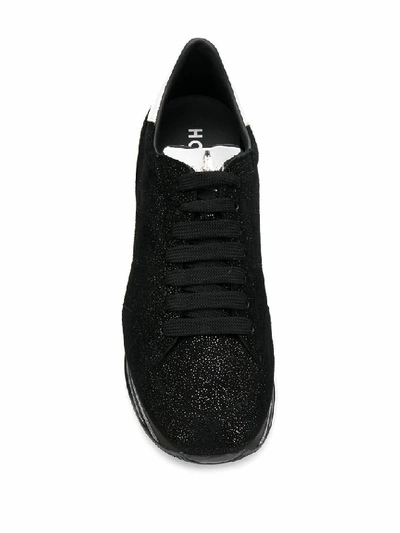 Shop Hogan Women's Black Glitter Sneakers