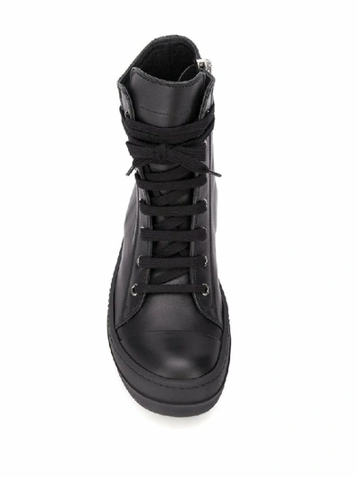 Shop Rick Owens Women's Black Leather Ankle Boots