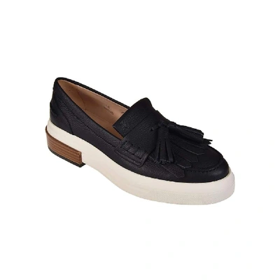 Shop Tod's Women's Blue Leather Loafers