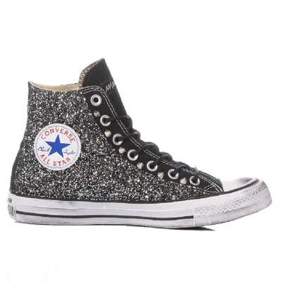 Converse Womens Black Glitter Hi Top Sneakers | ModeSens