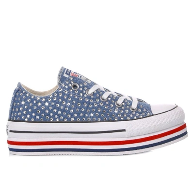 Shop Converse Women's Blue Fabric Sneakers