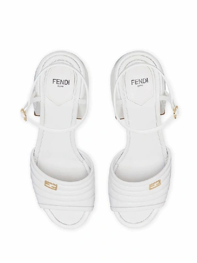 Shop Fendi White Sandals