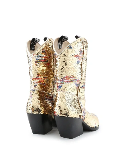 Shop Elena Iachi Women's Gold Sequins Boots