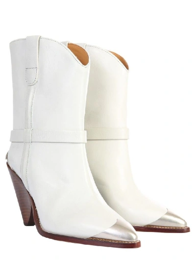 Shop Isabel Marant Étoile White Ankle Boots