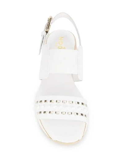 Shop Hogan Women's White Leather Sandals
