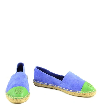 Shop Tory Burch Women's Blue Suede Espadrilles