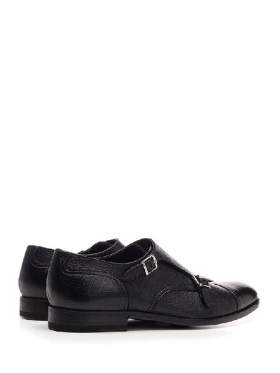 Shop Henderson Baracco Men's Black Leather Monk Strap Shoes