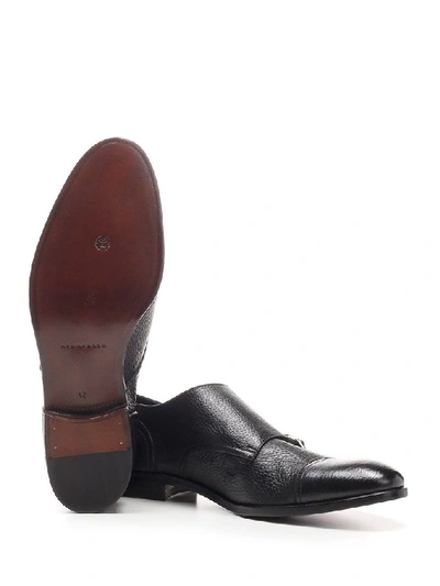 Shop Henderson Baracco Men's Black Leather Monk Strap Shoes