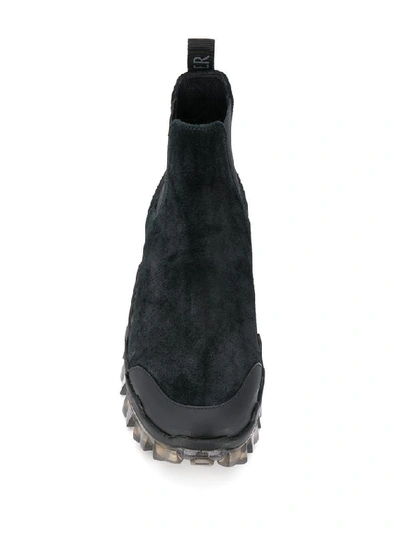 Shop Moncler Black Leather Ankle Boots