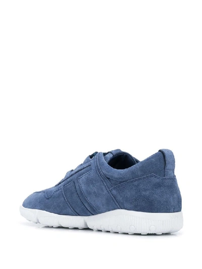 Shop Tod's Men's Blue Suede Sneakers
