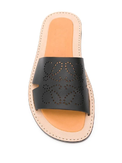 Shop Loewe Black Sandals