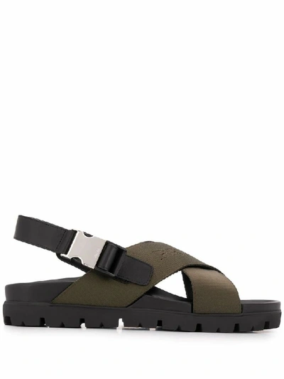 Shop Prada Green Sandals